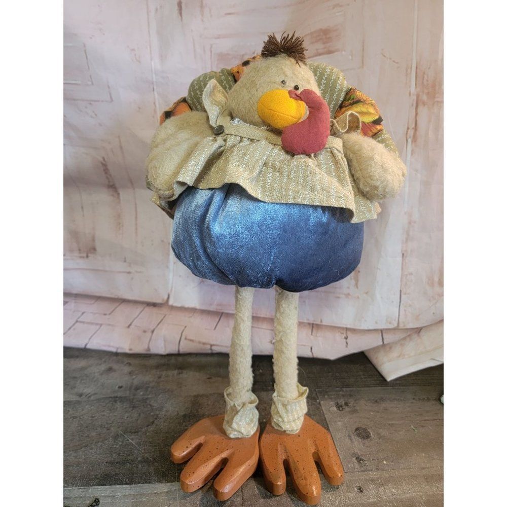 Tall Thanksgiving turkey plush Decor figure fall autumn‎
